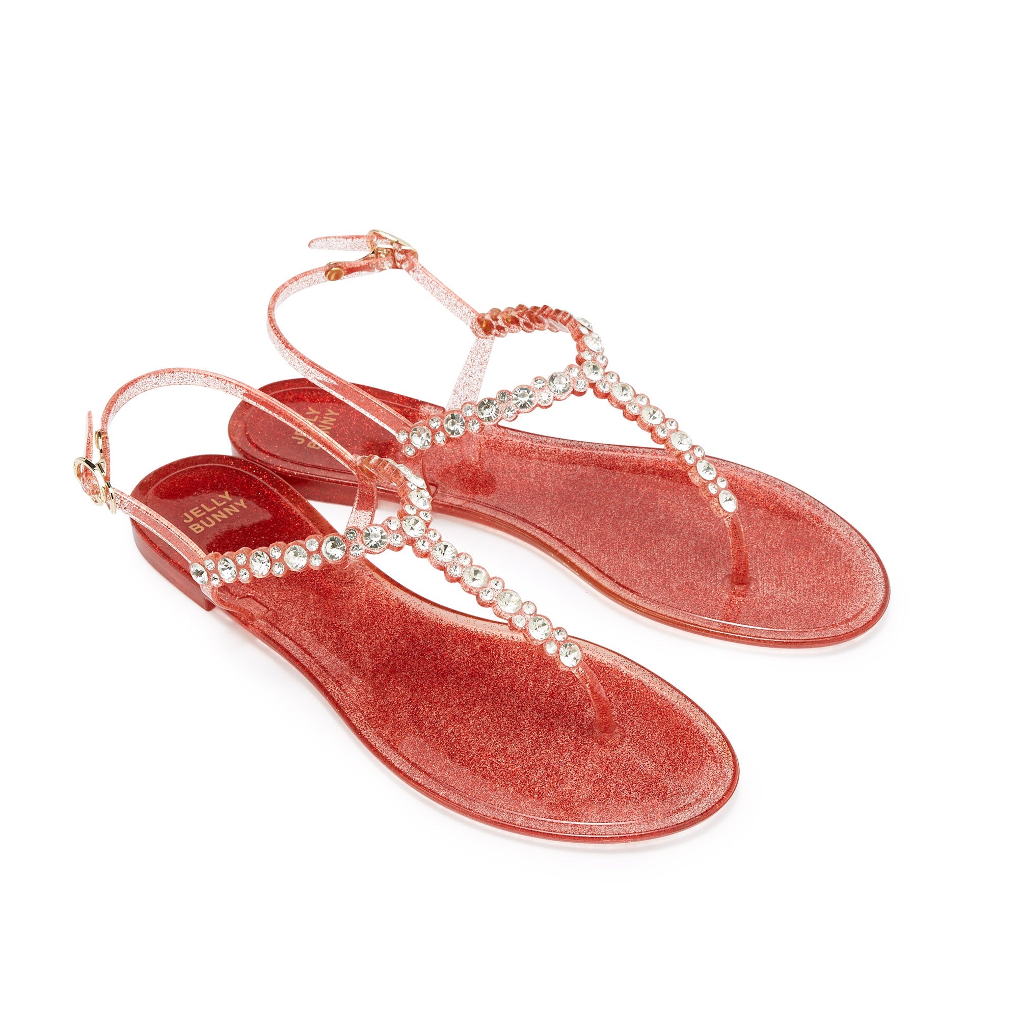 Amil Flat Slingbacks Glitter Red