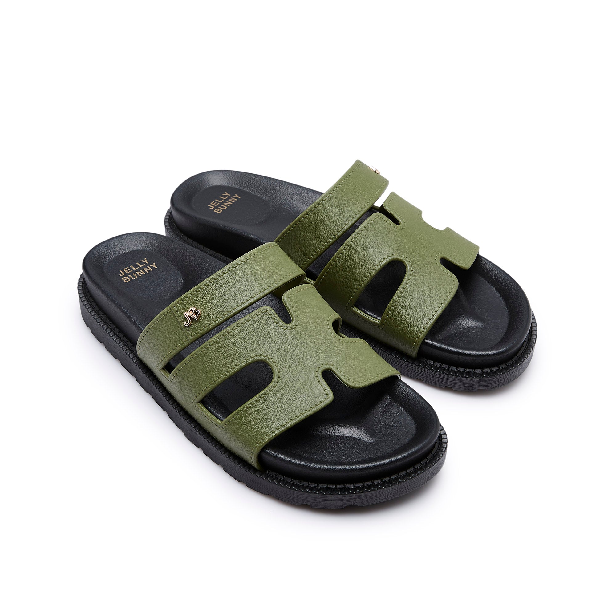 Sena Plain Flat Sandals Green