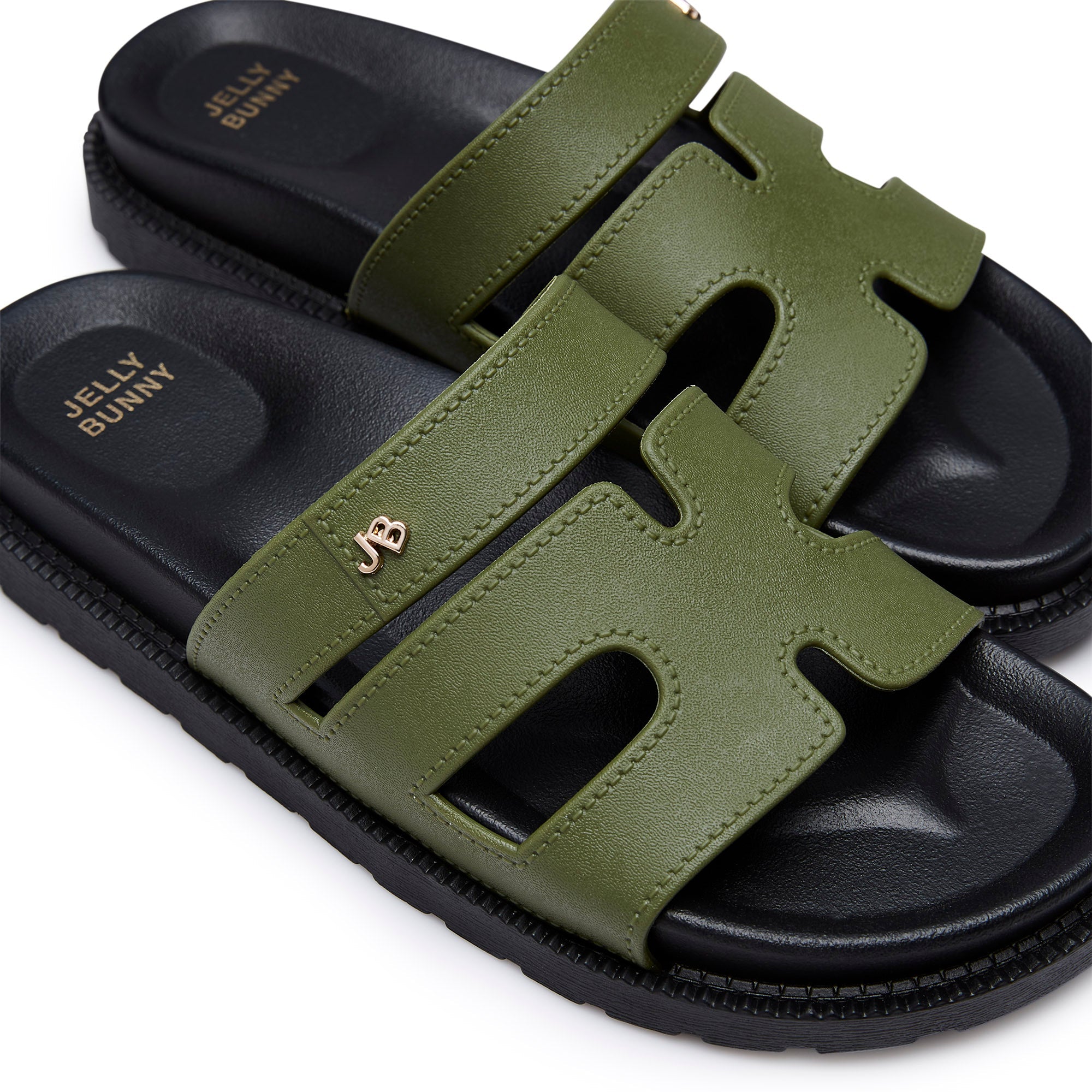 Sena Plain Flat Sandals Green