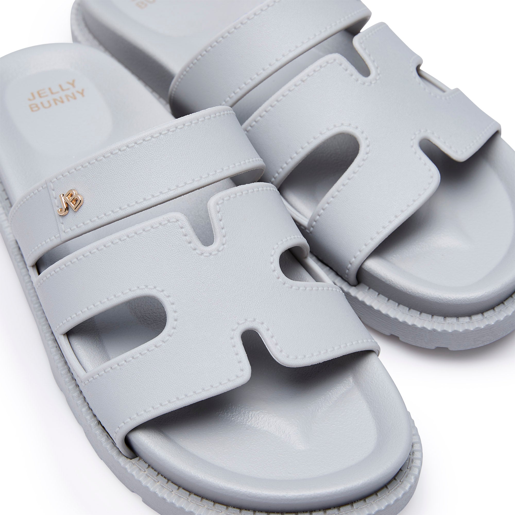 Sena Plain Flat Sandals Grey