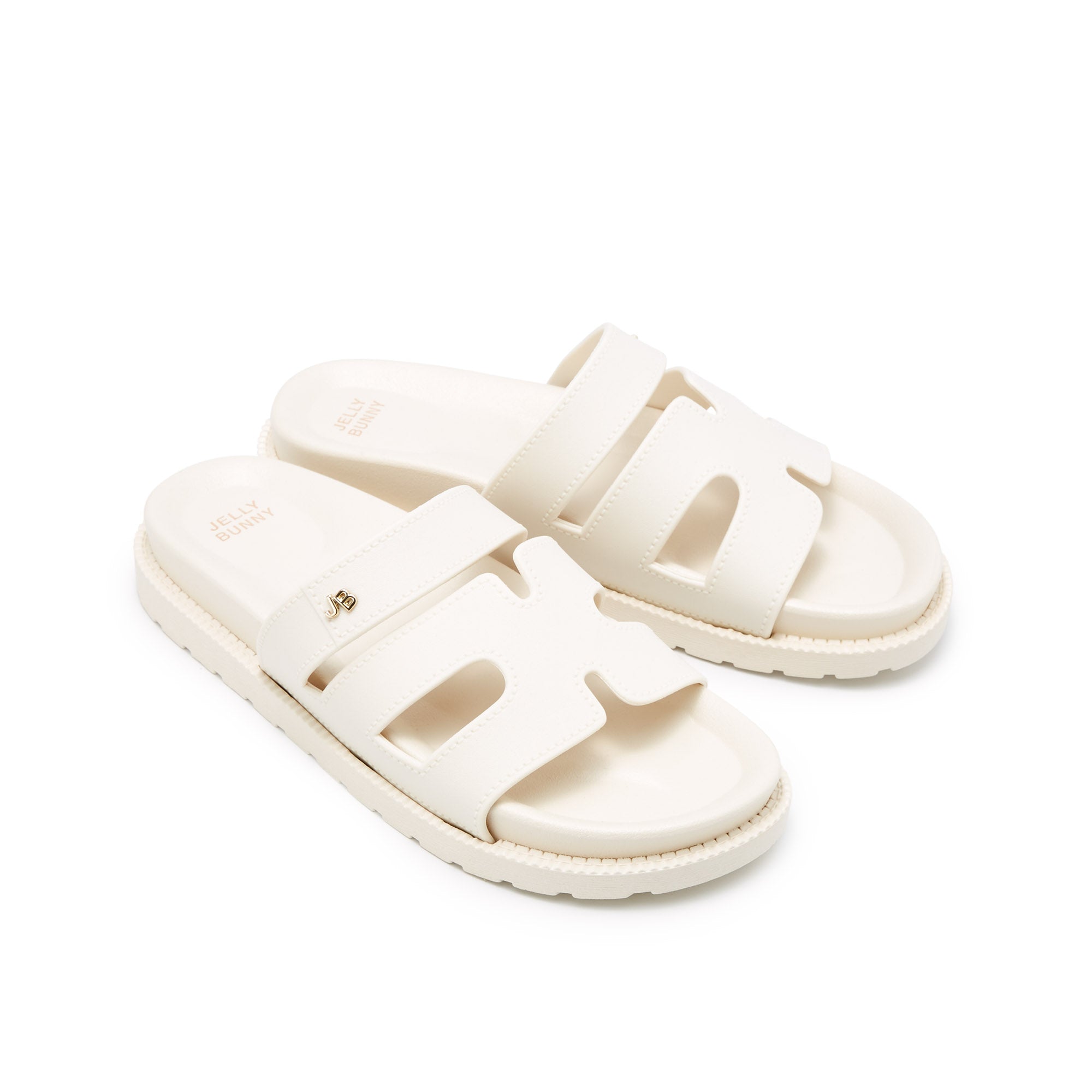 Sena Plain Flat Sandals Ivory