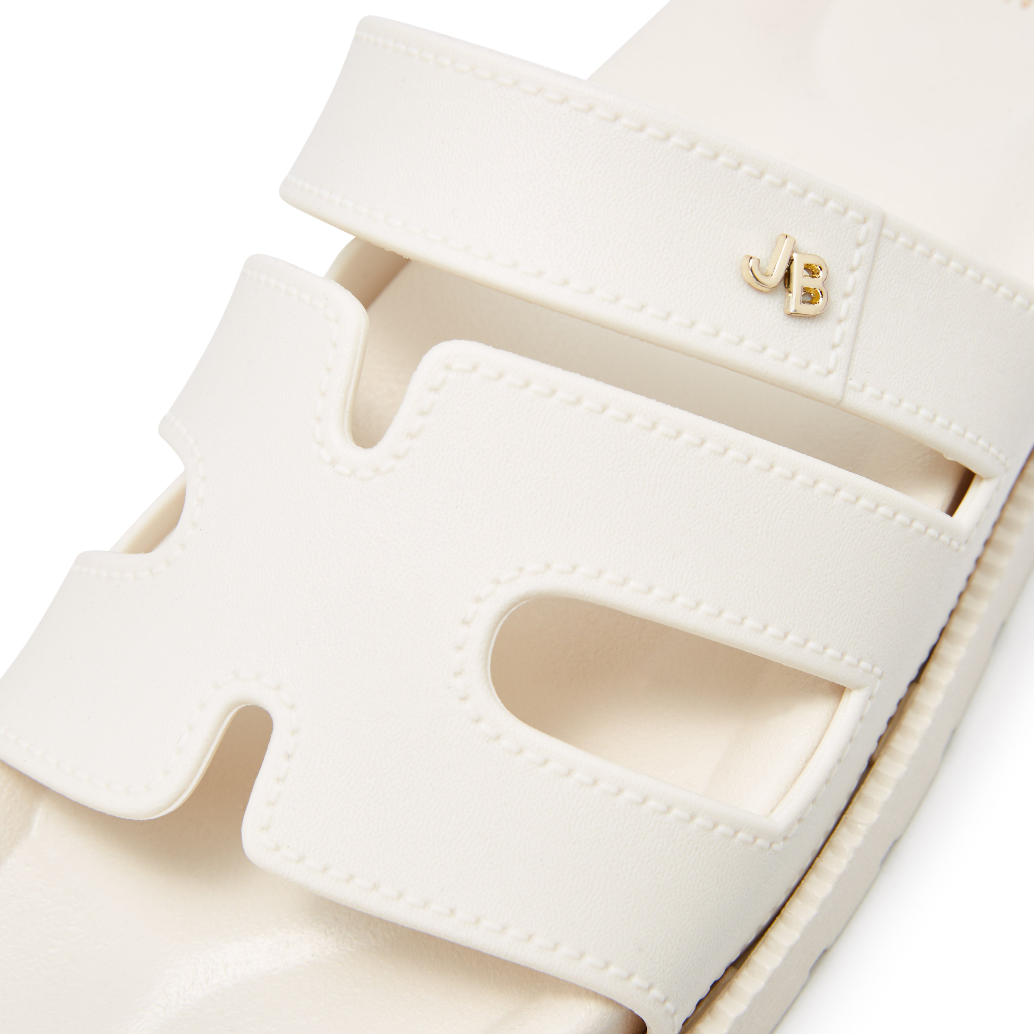 Sena Plain Flat Sandals Ivory