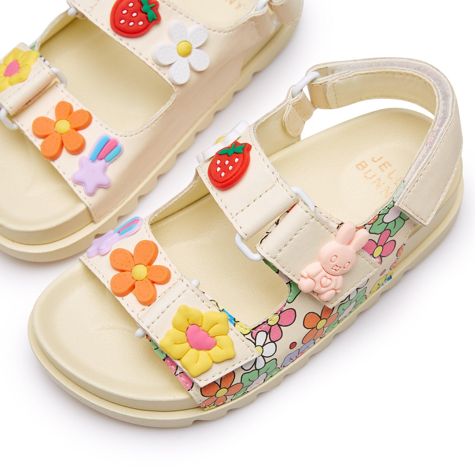 Mini Sporty Flower Pow Flat Sandals Yellow