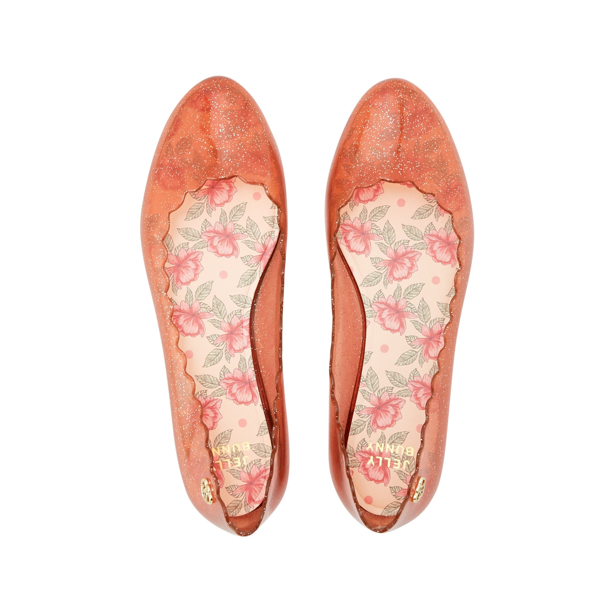 Sophie Zuri Flat Ballerinas Glitter Orange