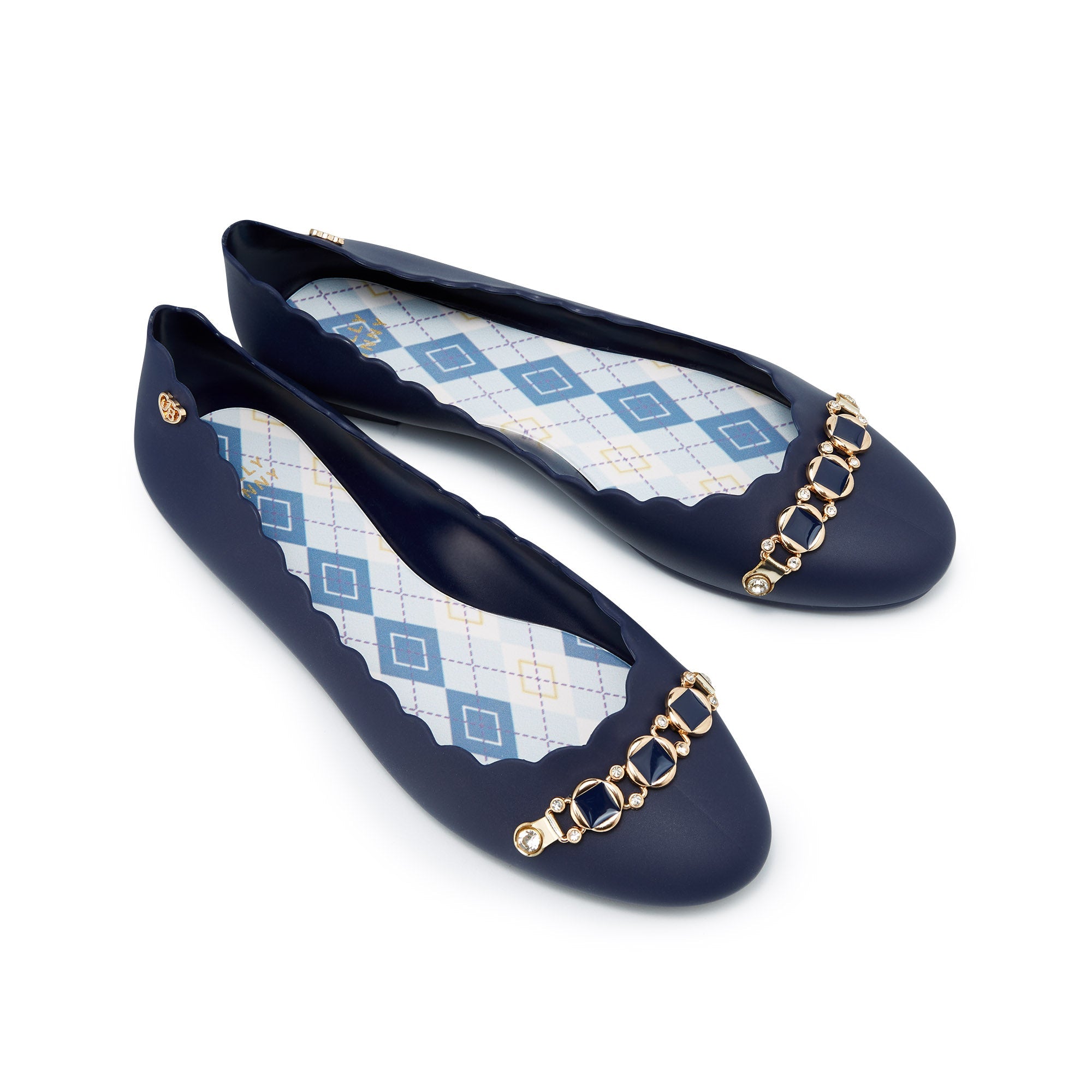 Sophie Patty Flat Ballerinas Printed Navy