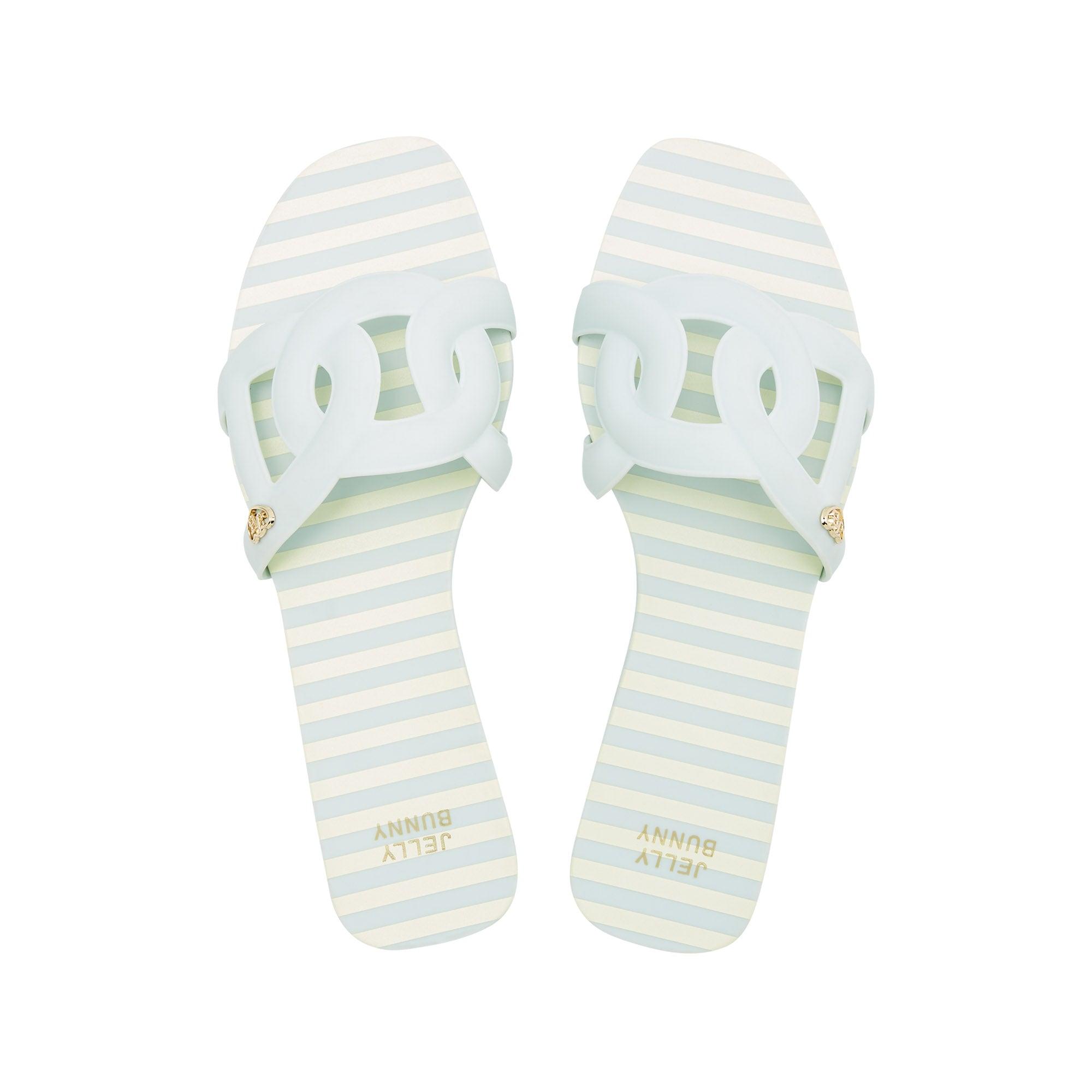 Grase Resort Flat Sandals Light Blue