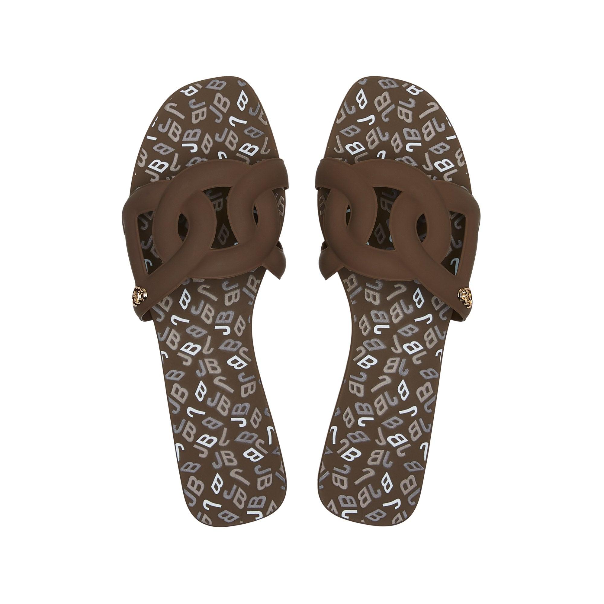 Grase Mono Alia Flat Sandals Dark Brown