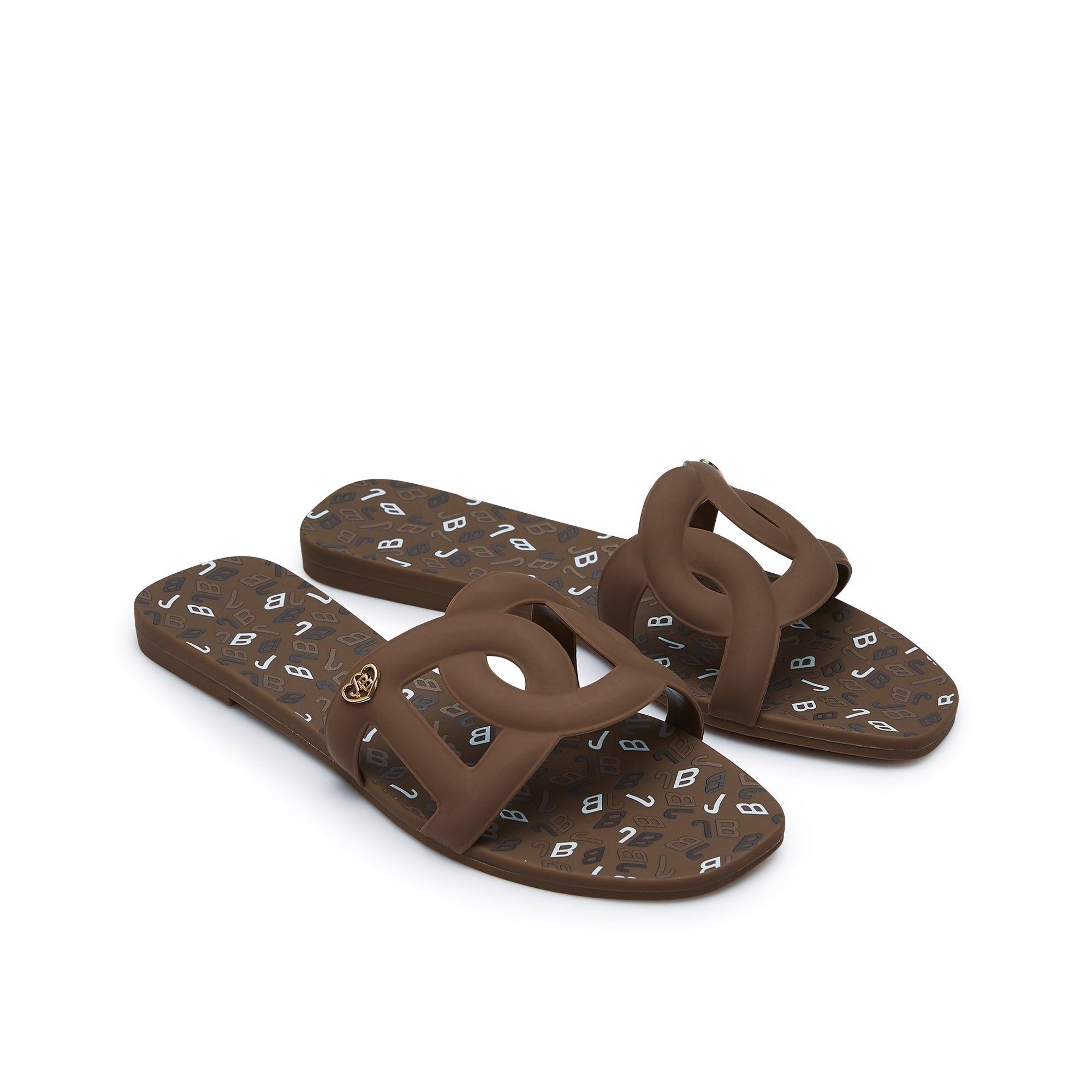 Grase Mono Alia Flat Sandals Dark Brown