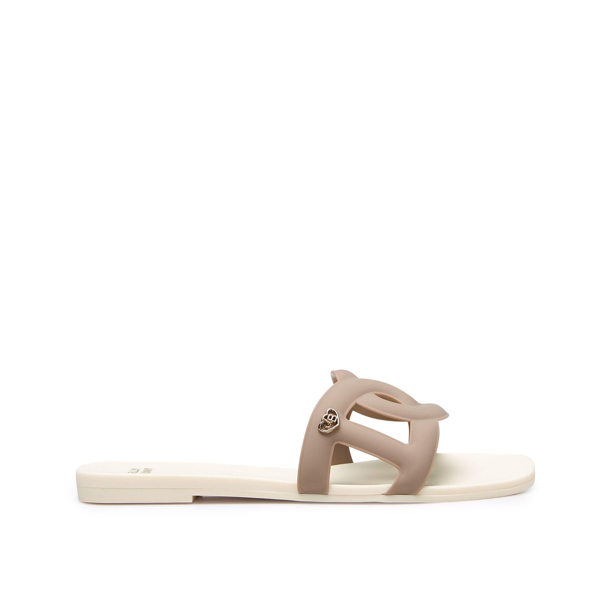 Grase Two Tone Flat Sandals Off-White