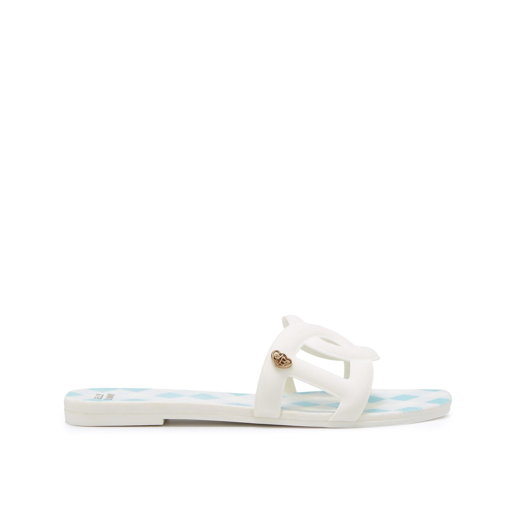 Grase Bruce Flat Sandals White