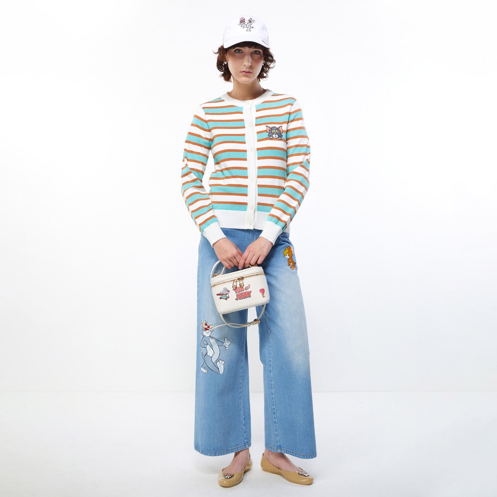 Tom and Jerry Striped Cardigan Multi Color