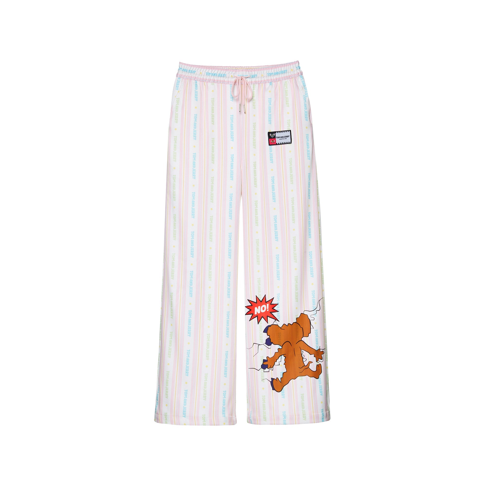 Pastel Tom and Jerry Stripe Wide-Leg Pants Multi Color