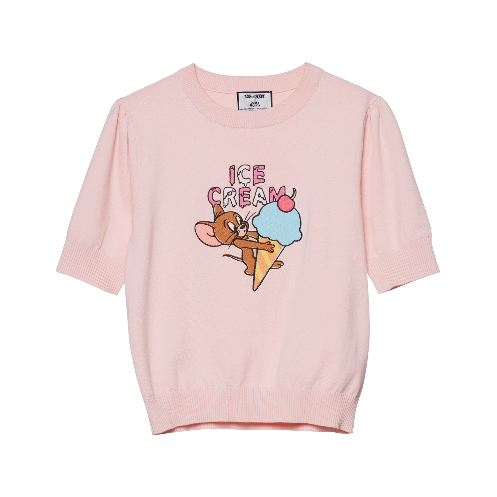 Tom and Jerry Sweet Ice-Cream Knit Pullover Pink