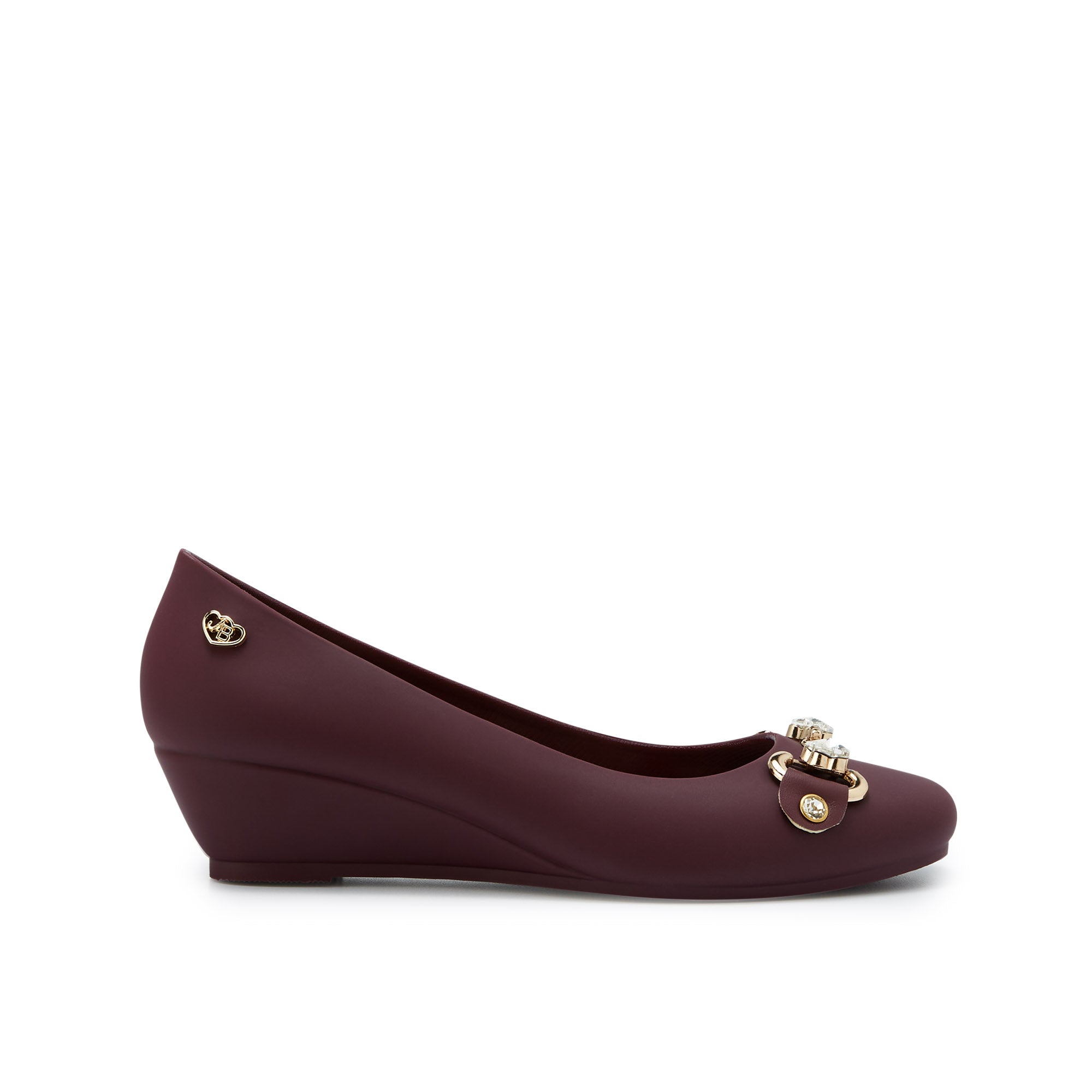 Yoyo Paola Wedge Ballerinas Dark Red