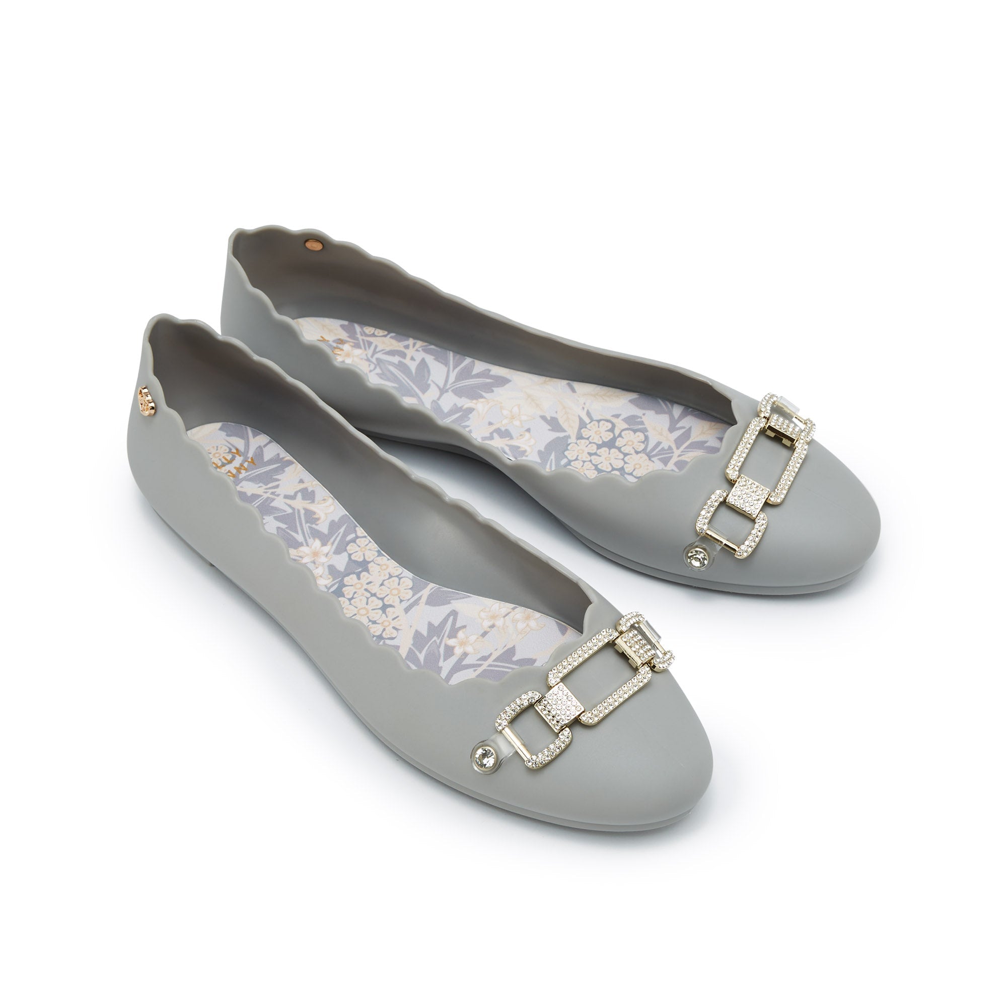 Sophie Matt Heart Flat Ballerinas Grey