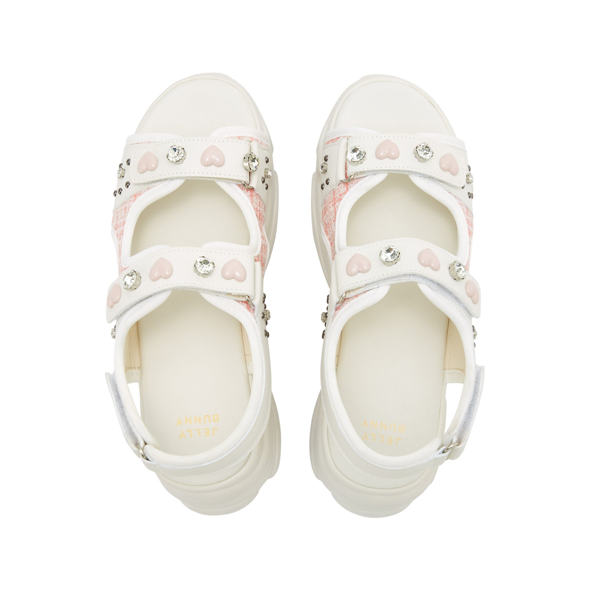 Picotee Double Heart Platform Sandals White