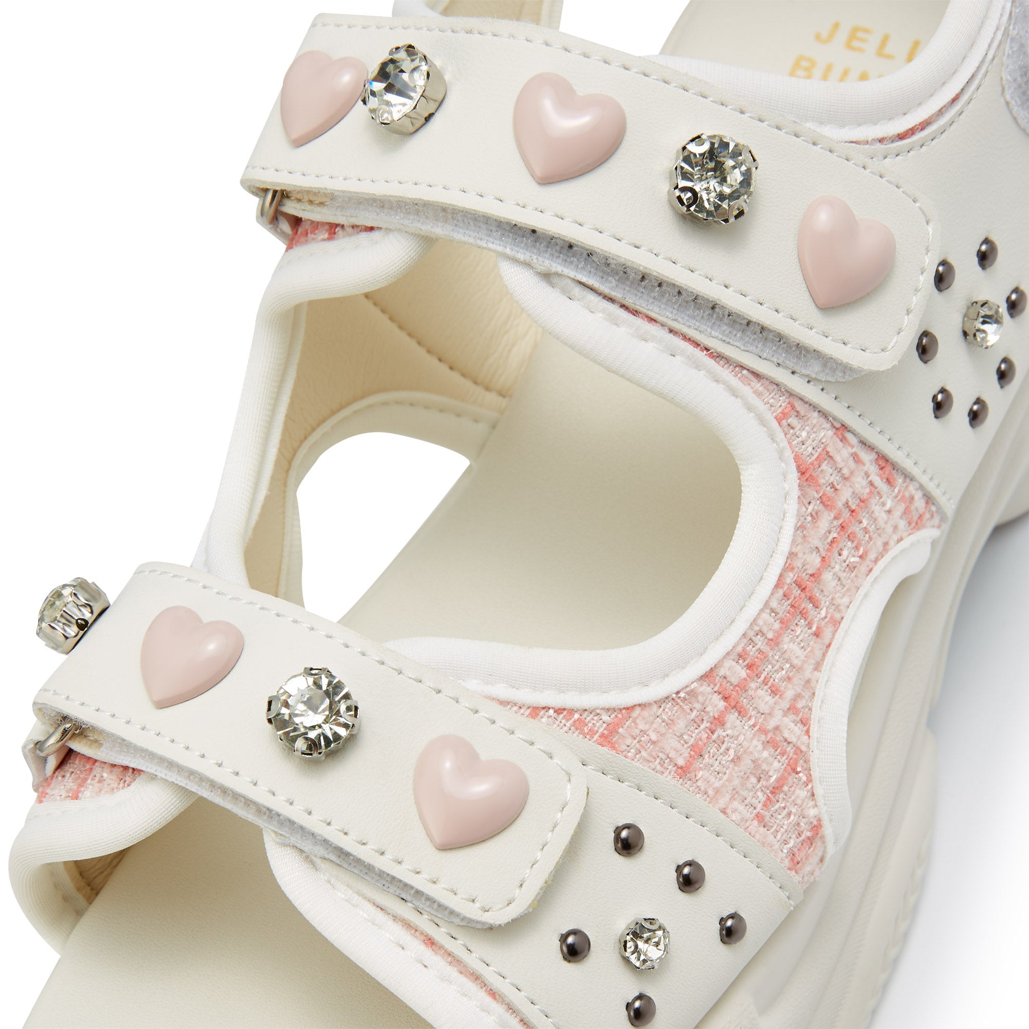 Picotee Double Heart Platform Sandals White