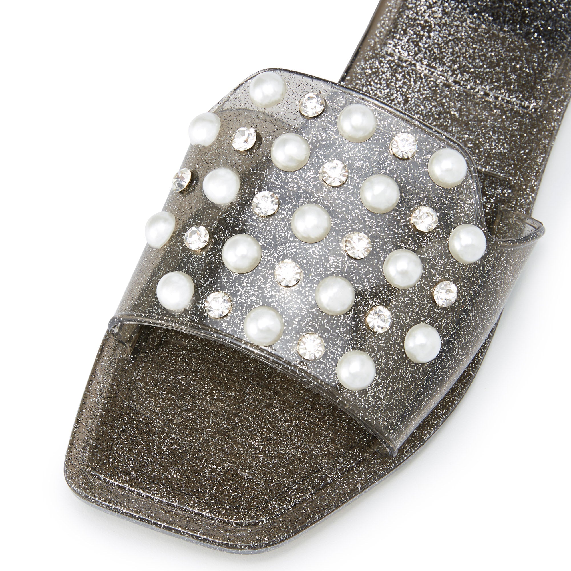 Aira Flat Sandals Glitter Black