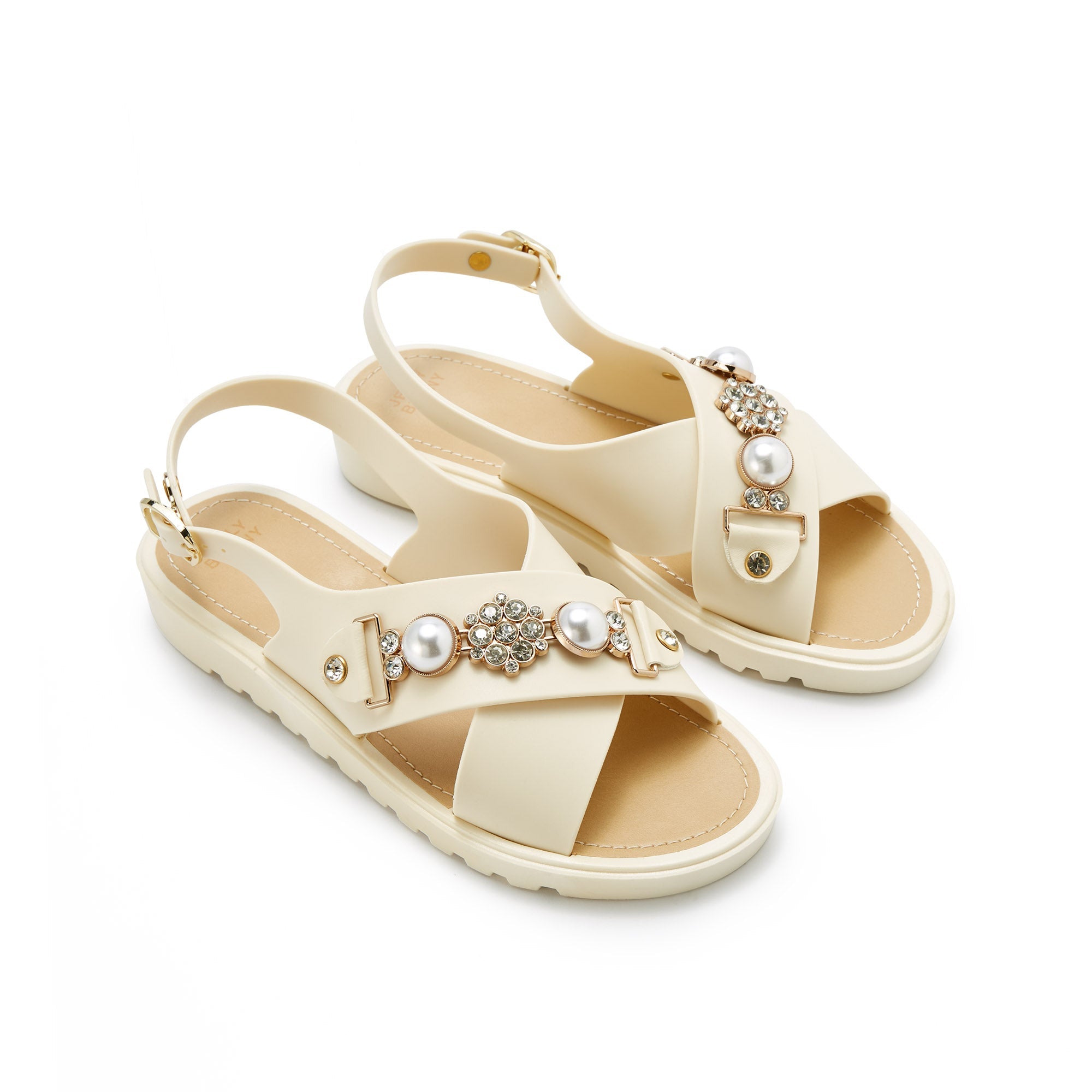 Snug Clay Flat Sandals Beige