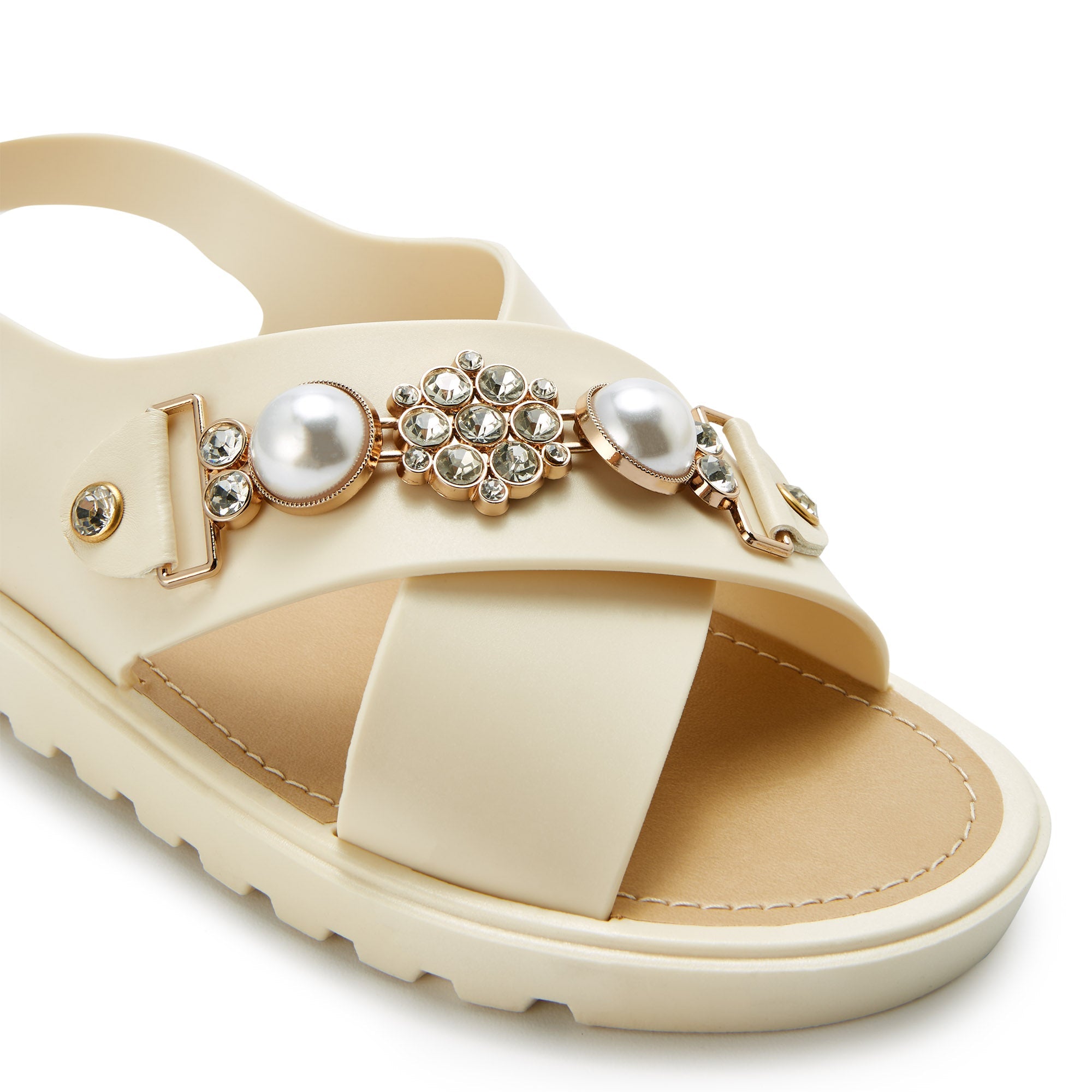 Snug Clay Flat Sandals Beige